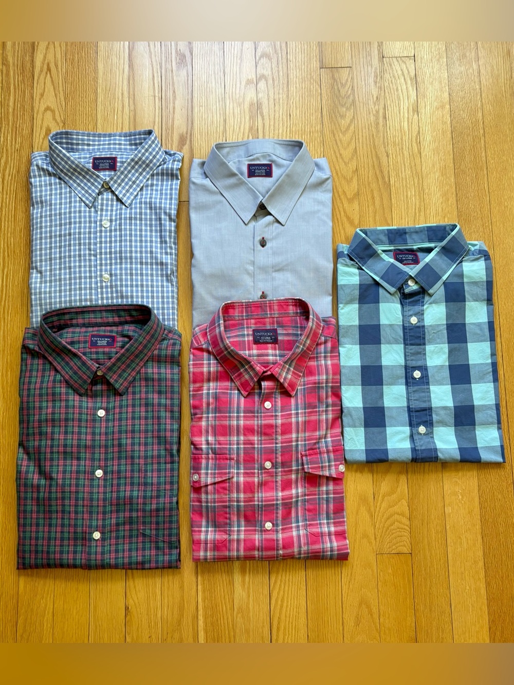 Lot 5 UNTUCKit Men’s Long & Short Sleeve Button Shirts Regular 2XL Multicolor
